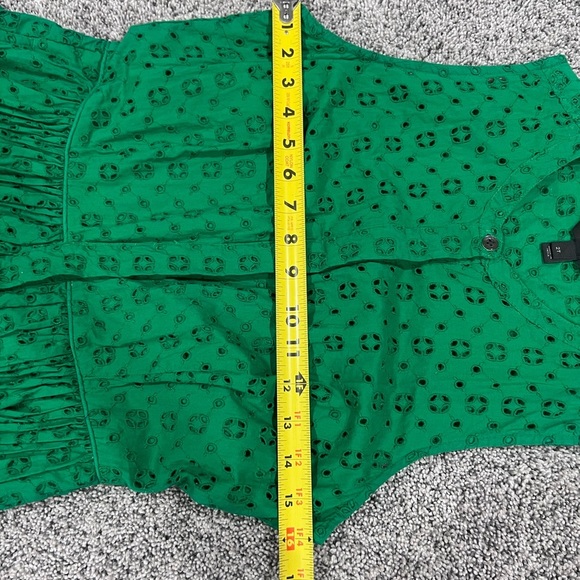 J Crew Eyelet Sleeveless 100% Cotton Lined Buttoned Shirt Dress Women’s Size 2 T - Picture 9 of 13